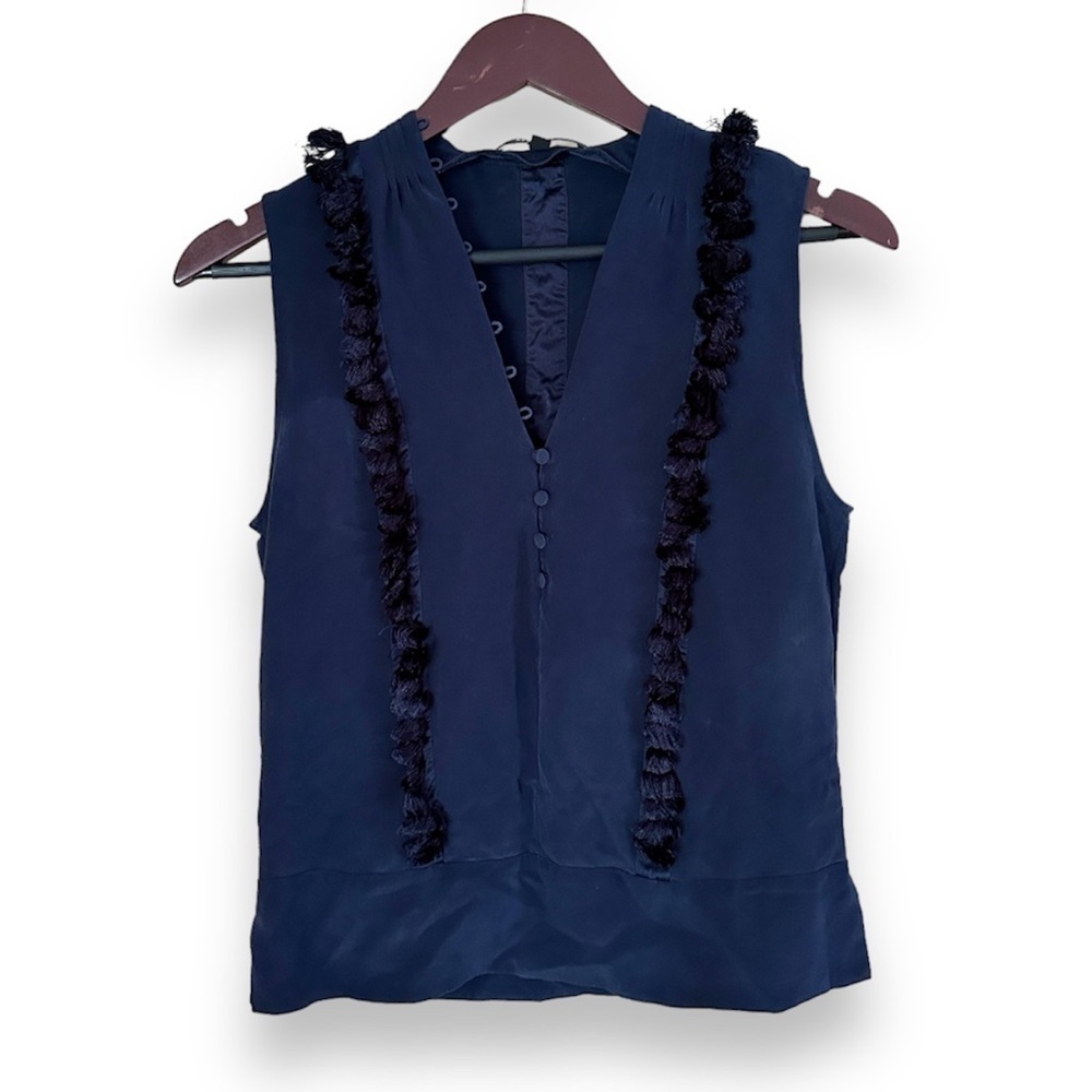 Derek Lam Tassle Front Silk Blouse